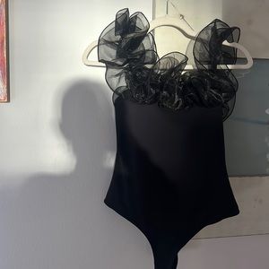 Free People black haute wired bodysuit